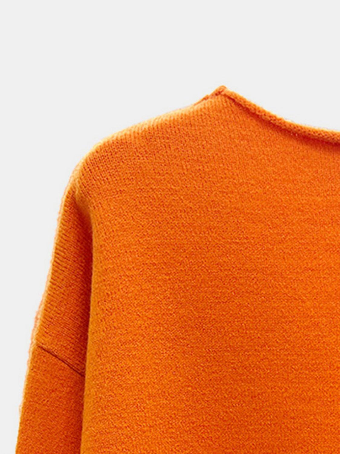 V-Neck Long Sleeve Knit Top - Trendy by Luna
