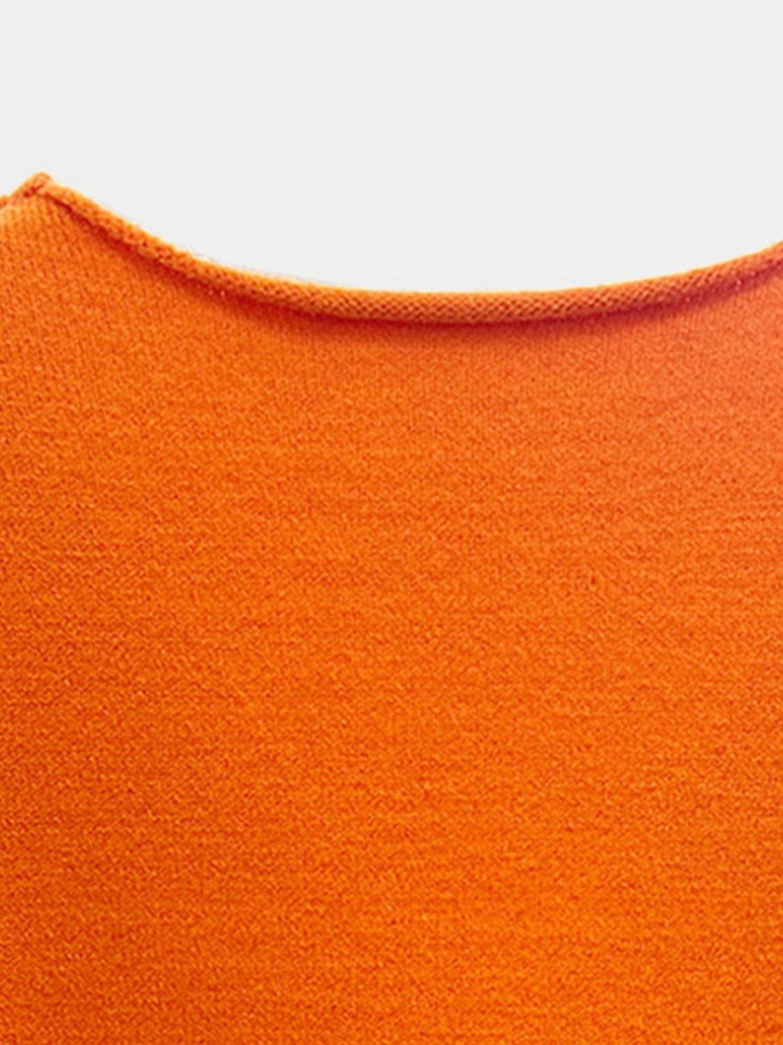 V-Neck Long Sleeve Knit Top - Trendy by Luna