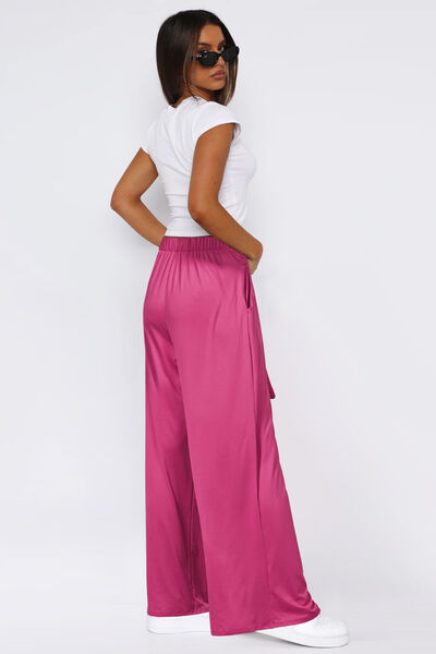 Tied Wide Leg Pants with Pockets - Trendy by Luna