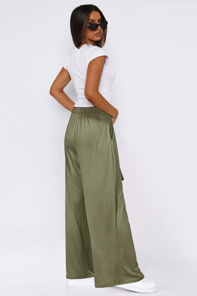 Tied Wide Leg Pants with Pockets - Trendy by Luna