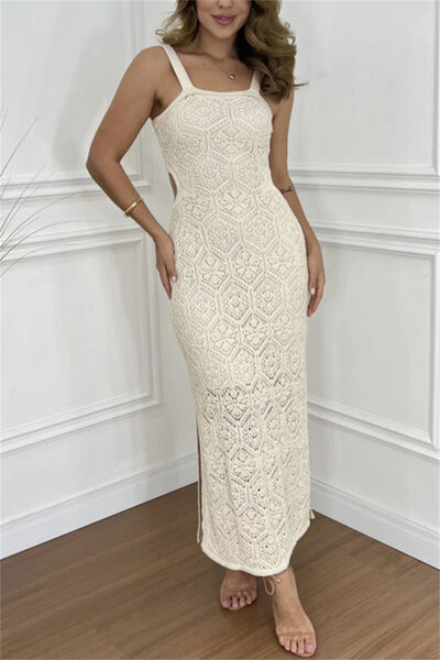 Cutout Side Slit Maxi Tank Dress - Trendy by Luna