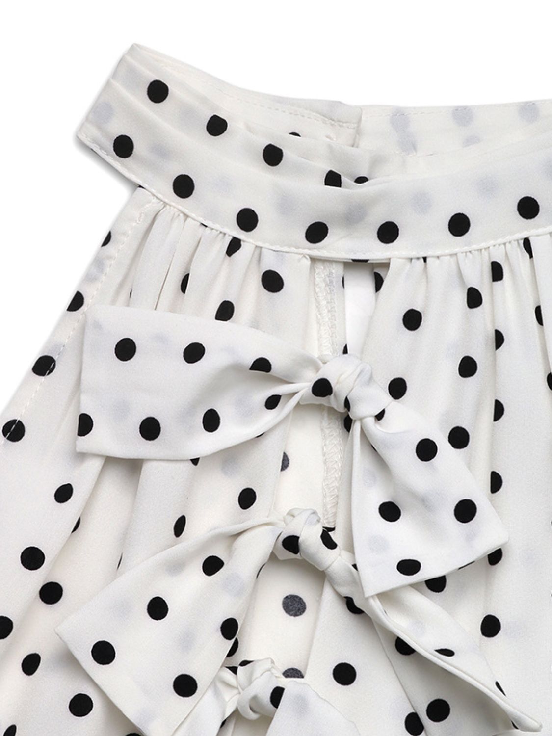 Bow Front Polka Dot Sleeveless Midi Dress - Trendy by Luna