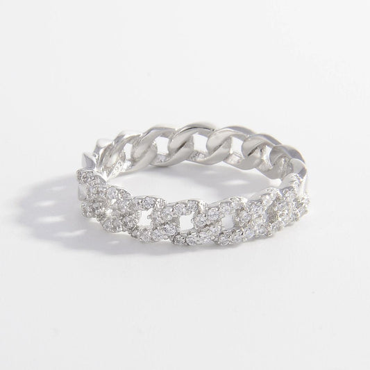 925 Sterling Silver Inlaid Zircon Ring - Trendy by Luna