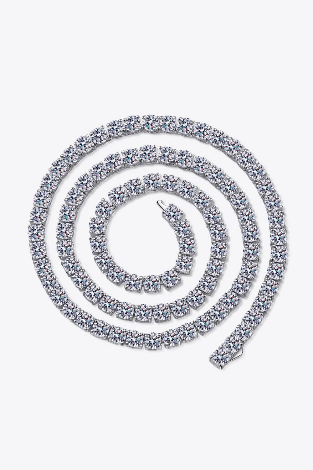 Moissanite Rhodium-Plated Necklace - Trendy by Luna