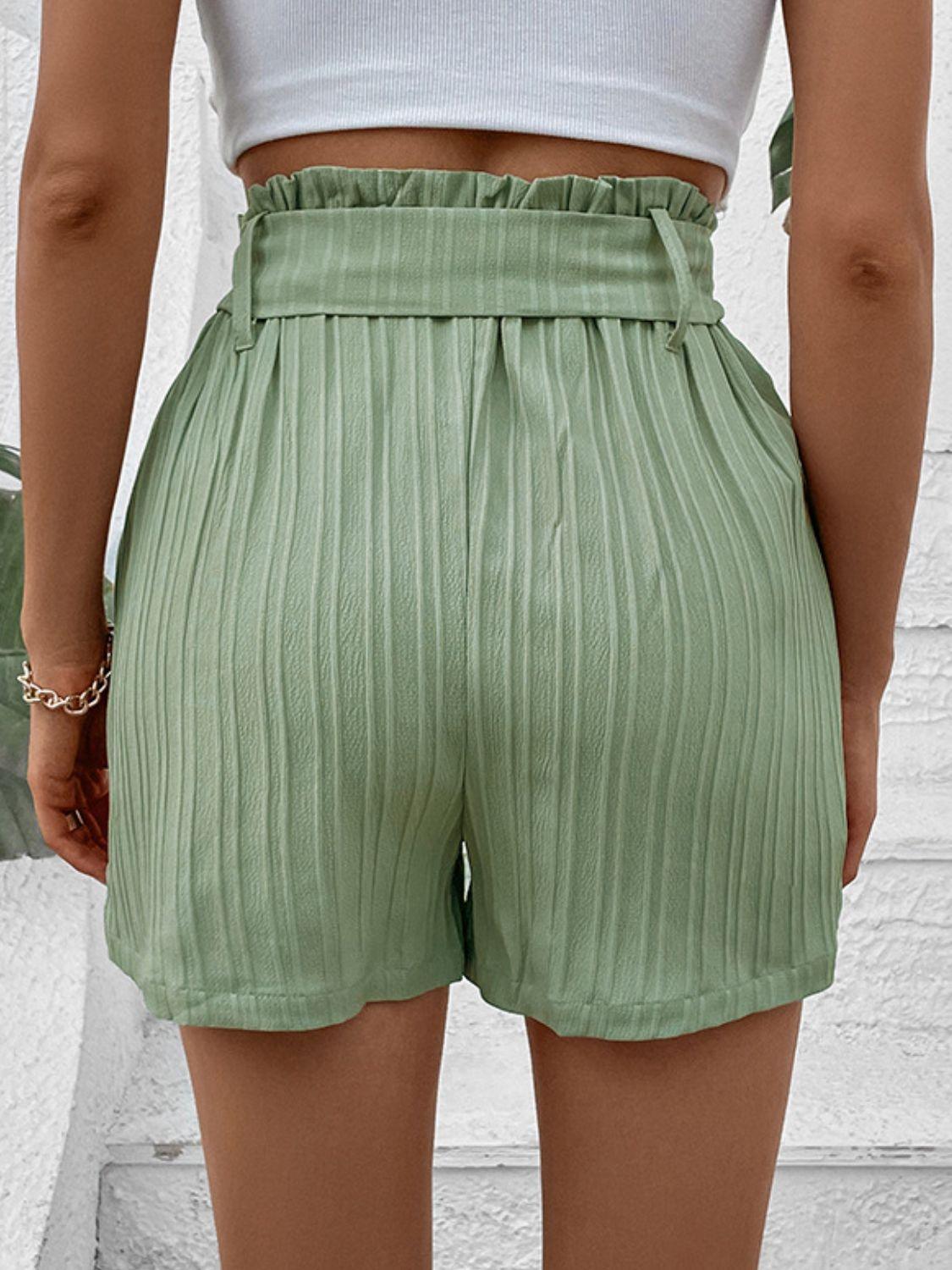 Perfee Belted Shorts with Pockets - Trendy by Luna