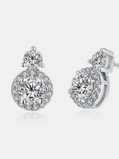 1 Carat Moissanite 925 Sterling Silver Earrings - Trendy by Luna